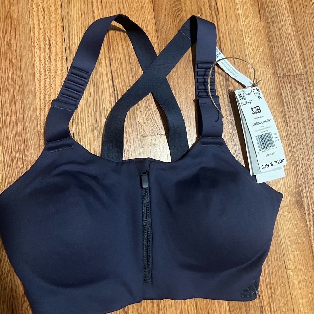 adidas Women's TLRD Impact Luxe Training High-Support Zip Bra - Picture 3 of 6